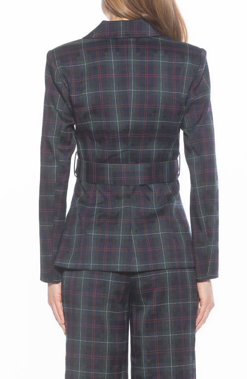 Alexia Admor Janna Plaid Longline Blazer In Green Plaid