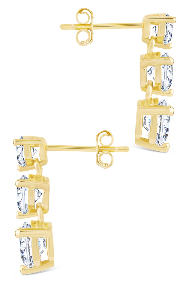 Brilliant Cubic Zirconia Drop Earrings, Alternate, color, GOLD