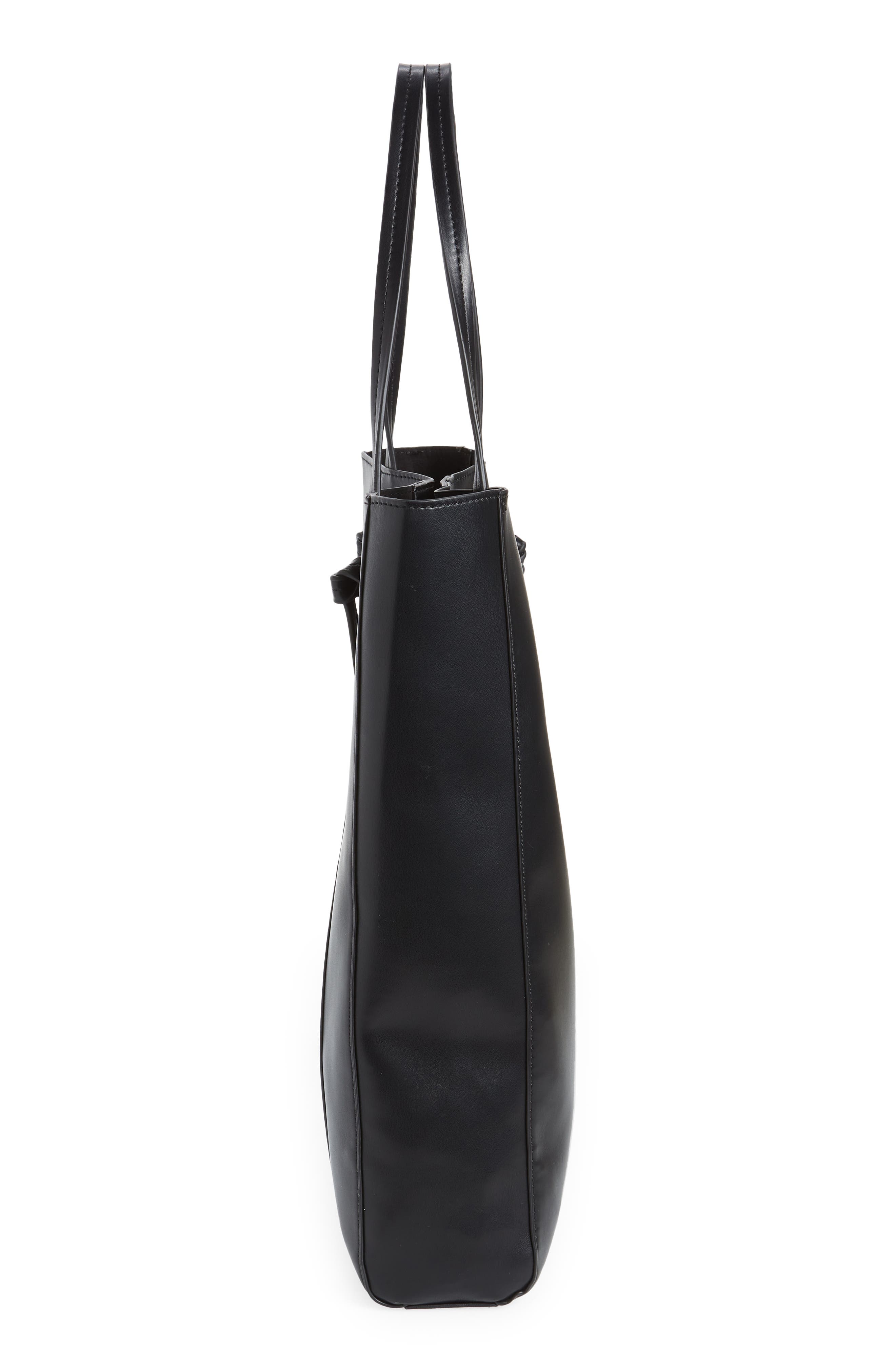 Topshop Faux Leather Tote Bag, Alternate, color, 