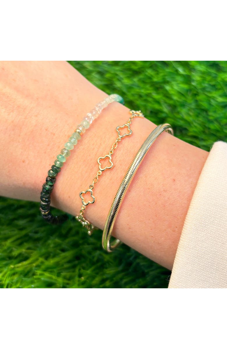 The Lovery Fine Jewelry Emerald Ombre Bead Bracelet, Alternate, color, Emerald