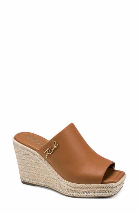 KARL LAGERFELD PARIS Corissa Espadrille Platform Wedge Slide Sandal