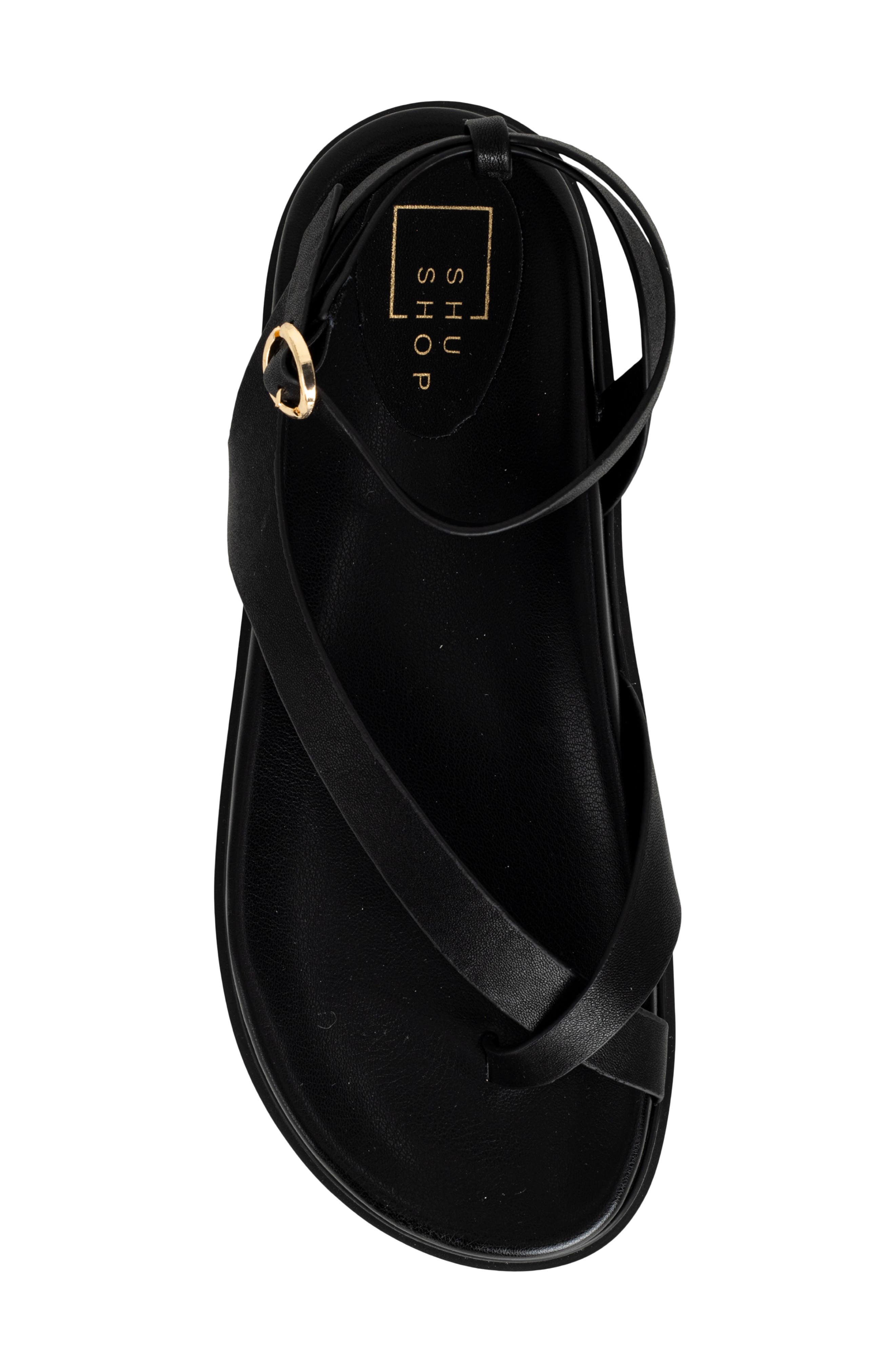 SHUSHOP Berry Ankle Strap Sandal, Alternate, color, Black