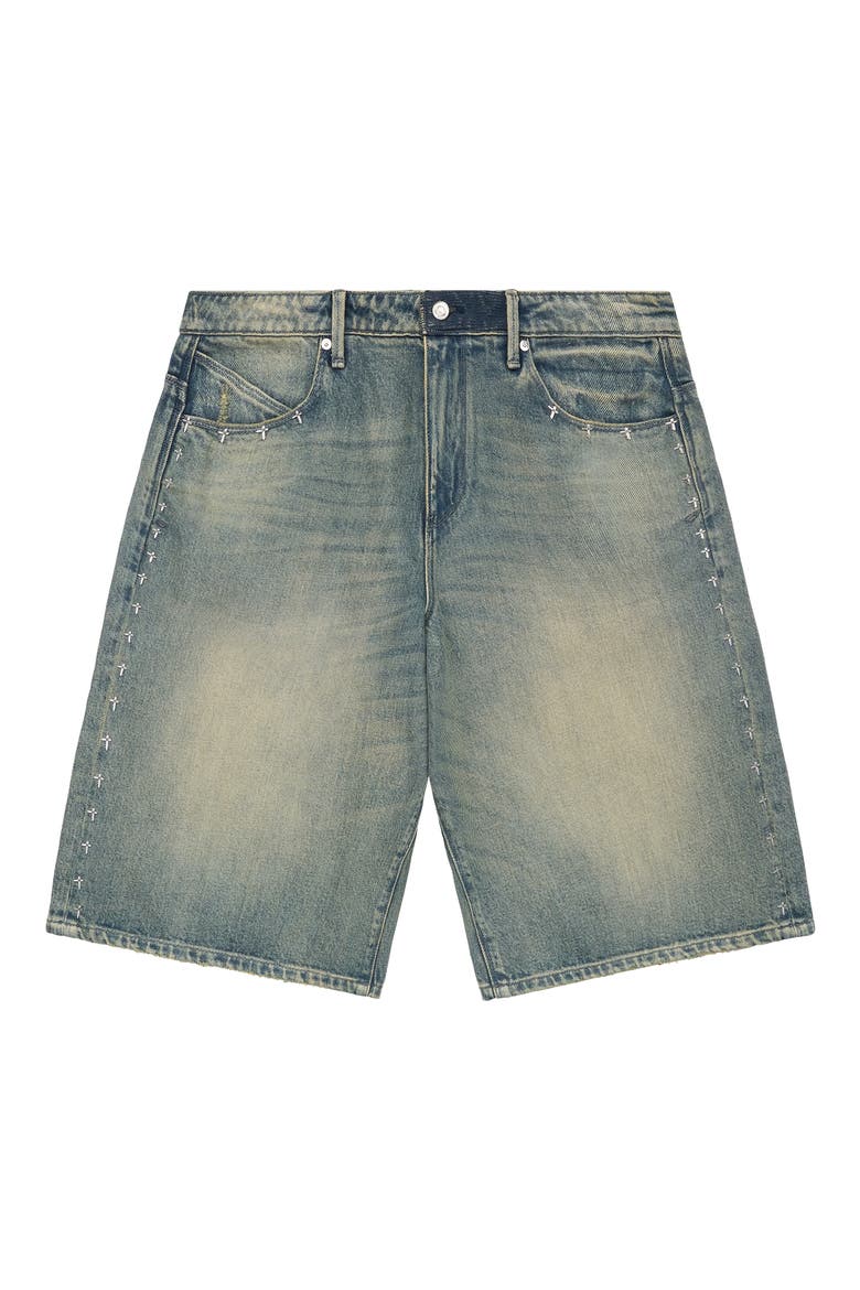 Gustavo Oversize Denim Bermuda Shorts, Main, color, DAWN WAVE