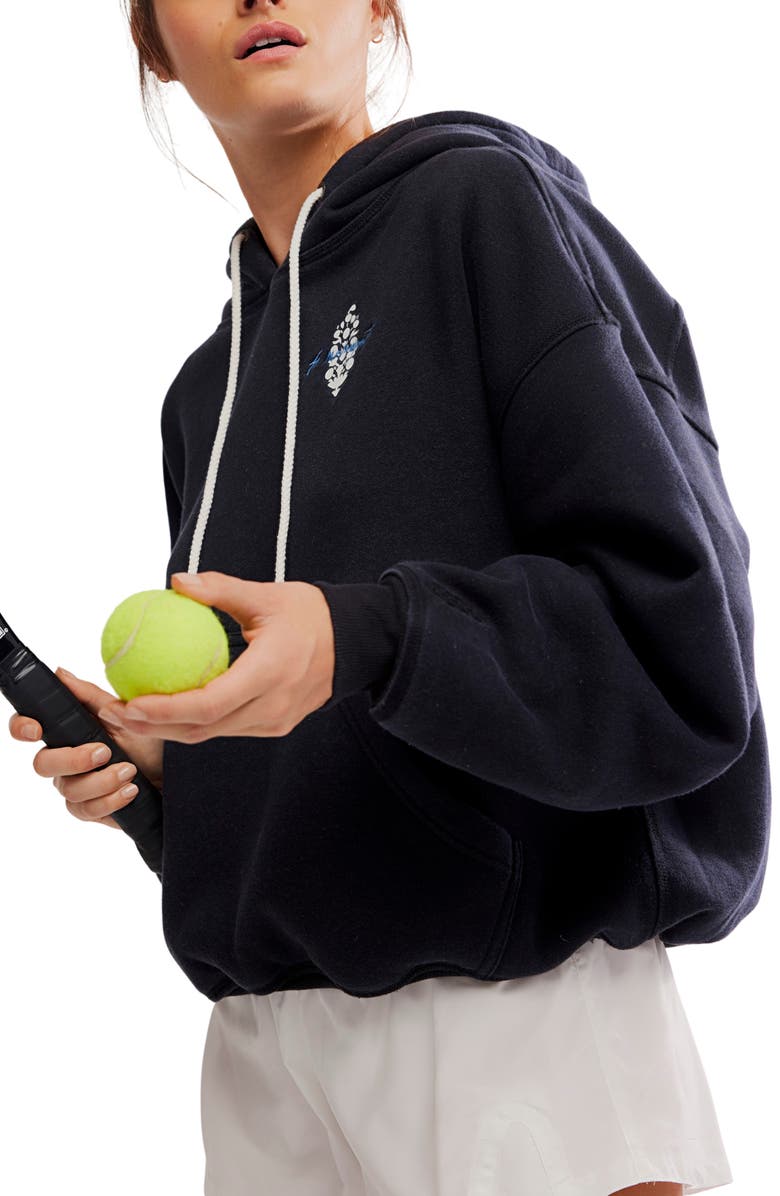 Free People FP Movement Final Call Graphic Hoodie, Alternate, color, Black/ Tofu Combo