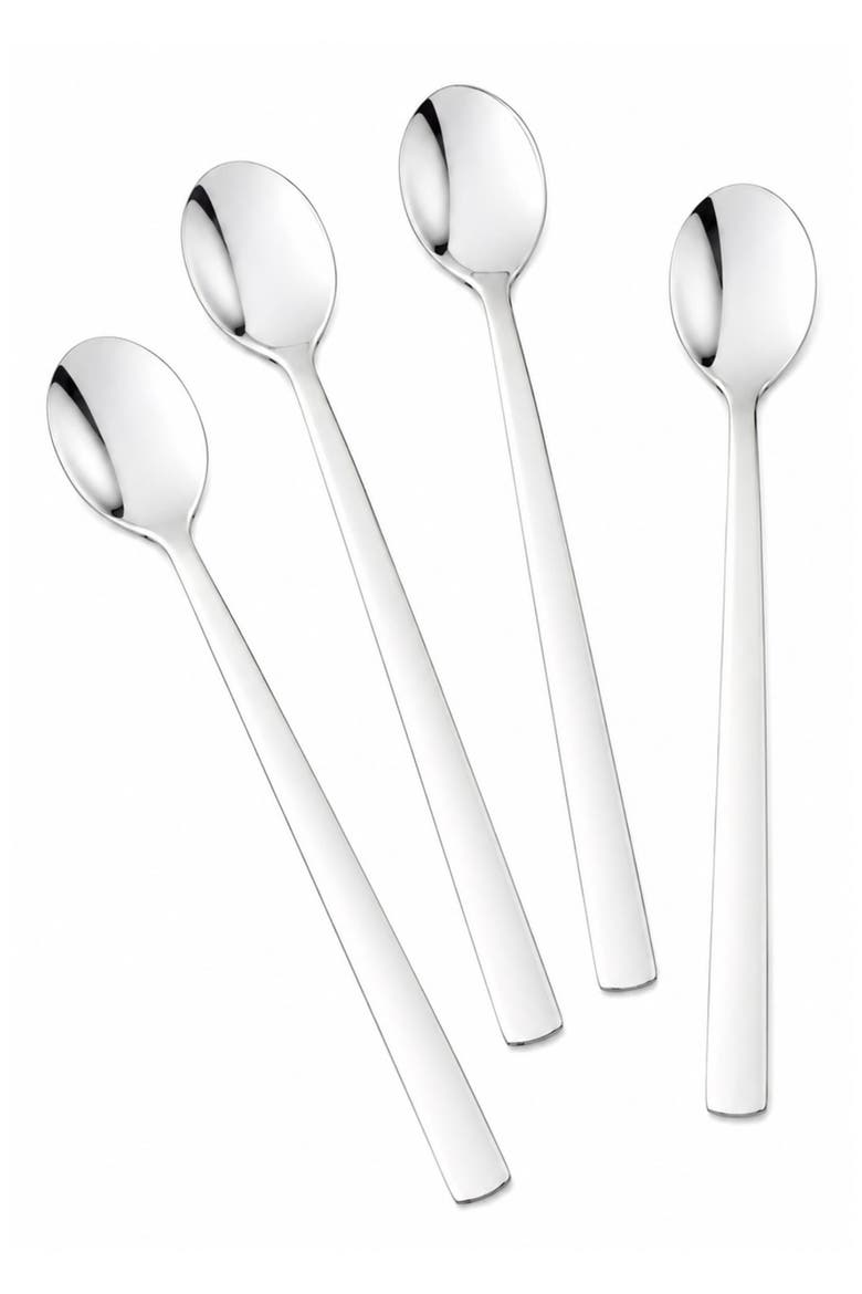 Leo Pure Set of 4 Spoons, Main, color, SILVER