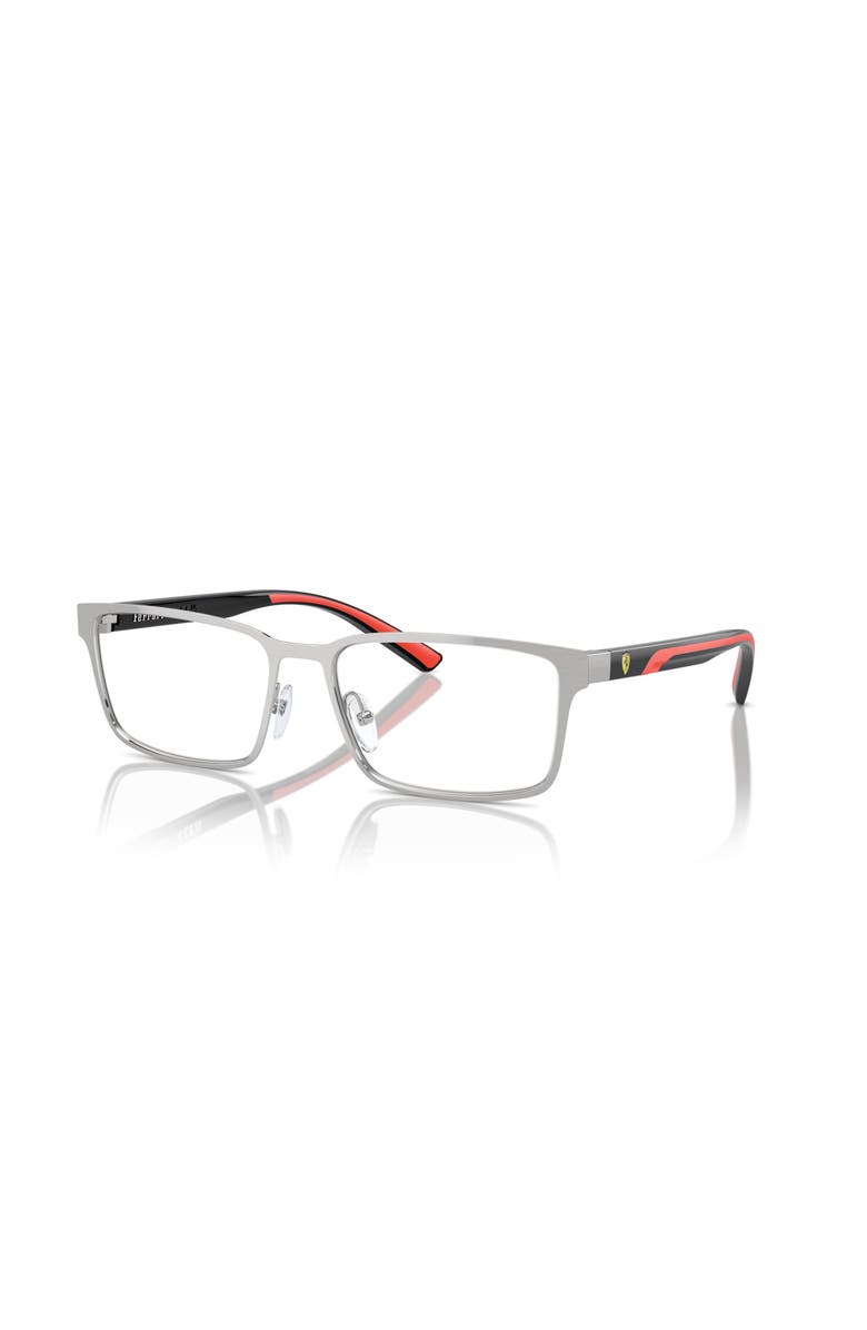 Scuderia Ferrari 56mm Rectangle optical glasses, Main, color, Silver