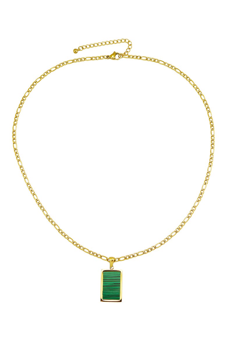 Malachite Pendant Necklace, Main, color, GOLD