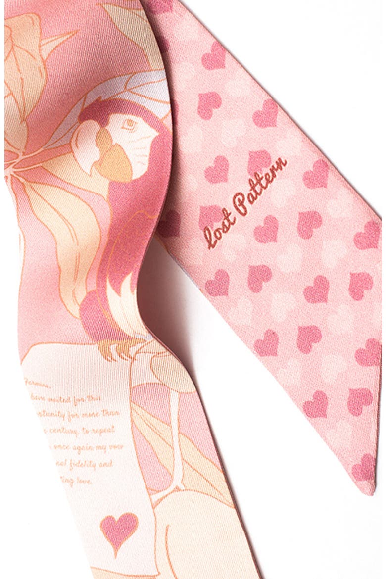 El Amor Skinny Silk Scarf, Alternate, color, BEIGE PINK
