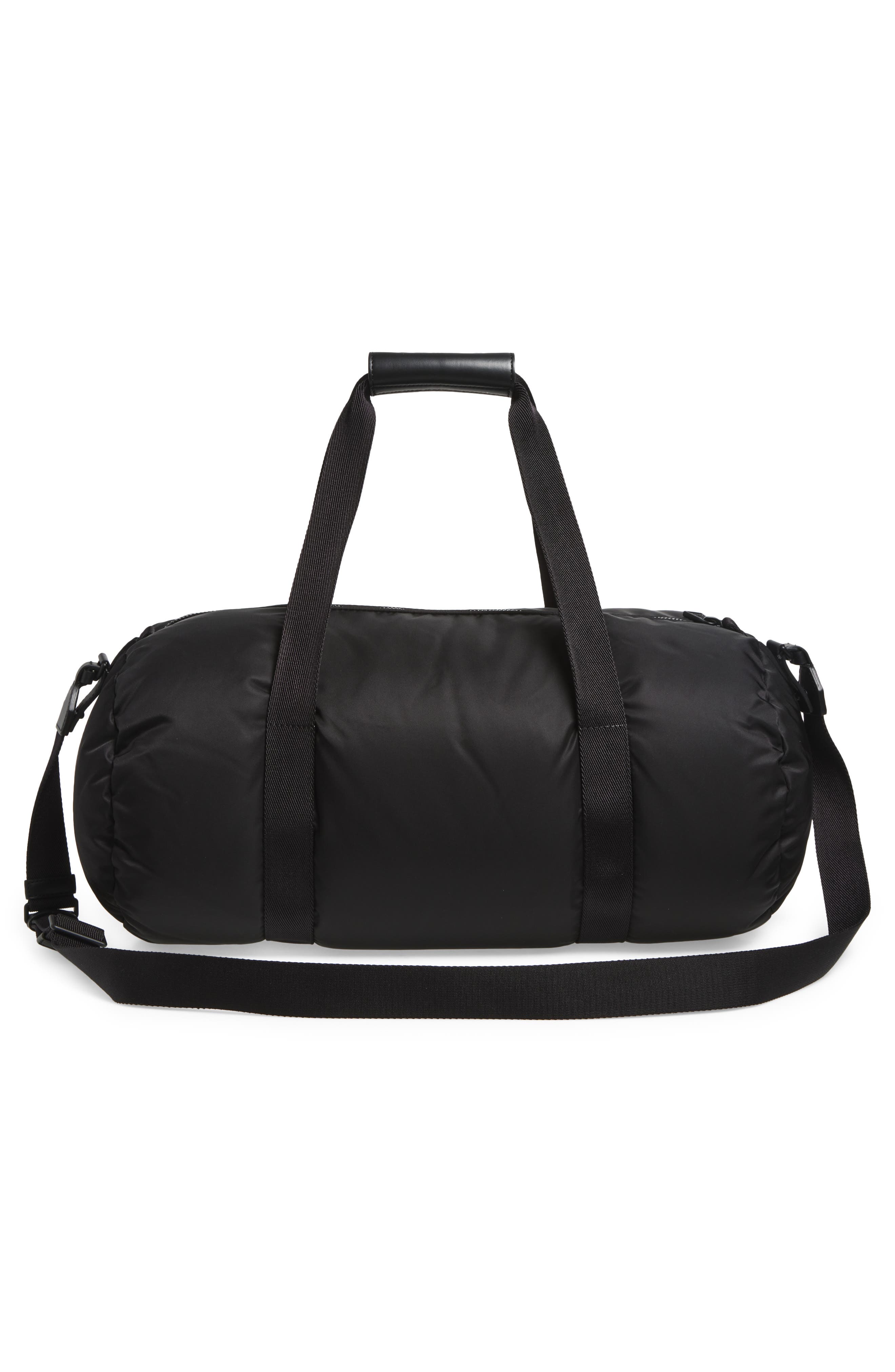 Moncler Duddle Nylon Duffle Bag, Alternate, color, Black