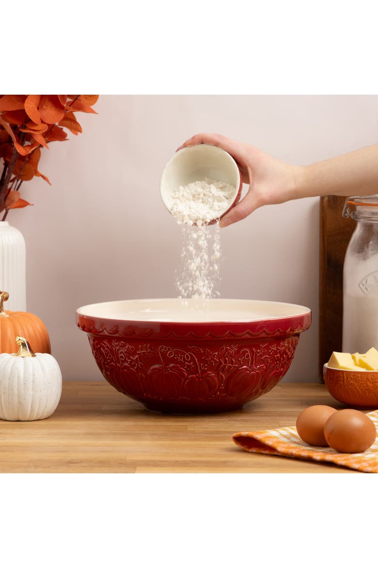 Pumpkin Mixing Bowl Size 18, 2.85-Quart, Dark Red, Alternate, color, Red
