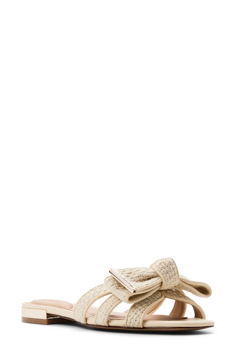 Elsie Bow Slide Sandal (Women)