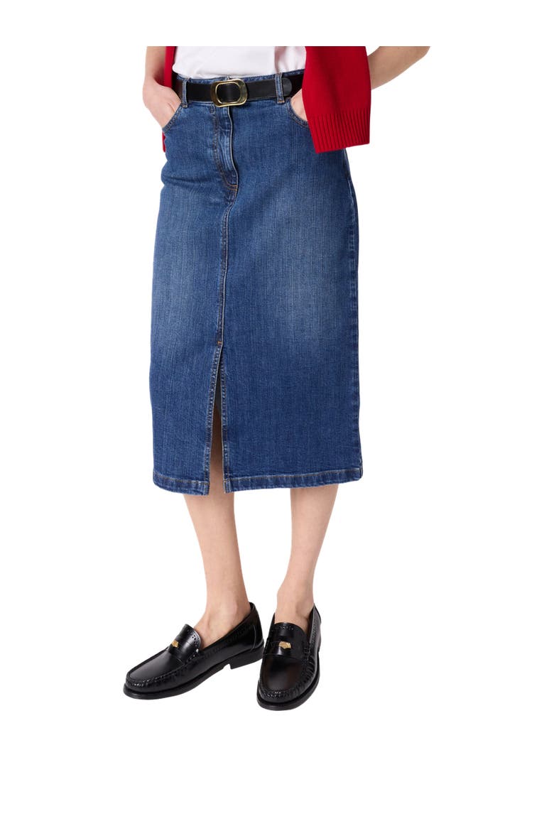 Janaelle Straight Cut Denim Skirt, Main, color, Jeans