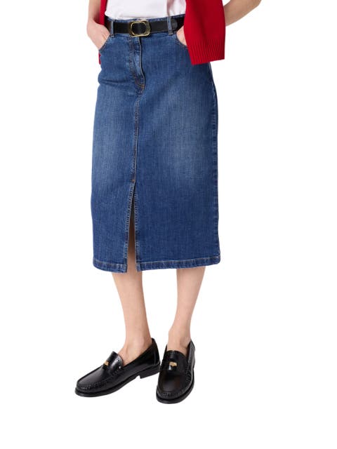 Janaelle Straight Cut Denim Skirt