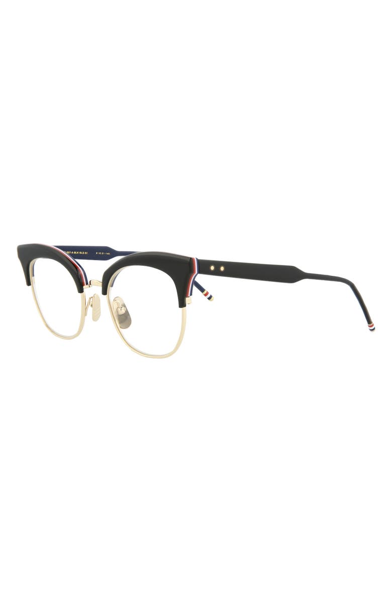 Thom Browne Novelty 51mm Cat Eye Optical Glasses, Alternate, color, 