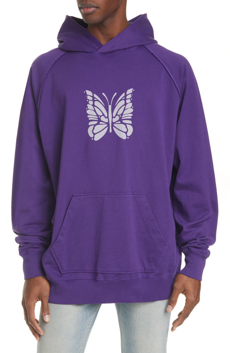 Needles Butterfly Graphic Oversize Hoodie, Main, color, 