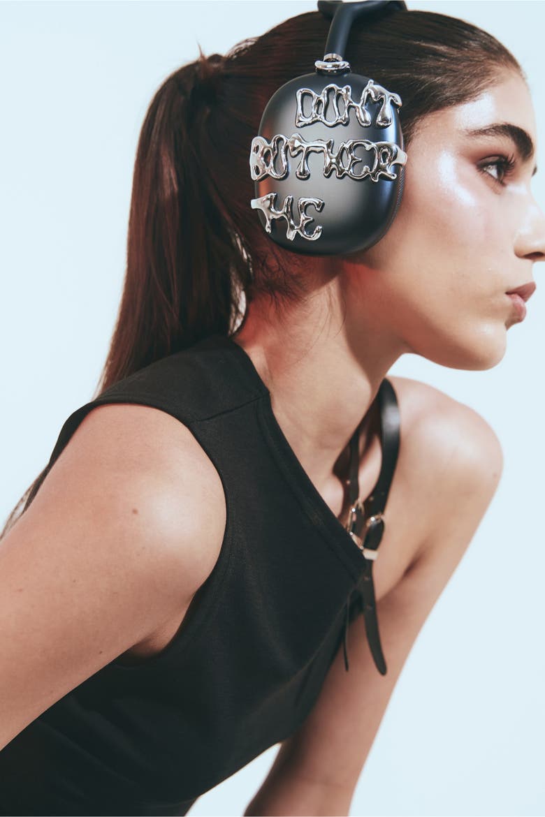 Don't Bother Me Chrome AirPods Max Case, Alternate, color, Silver