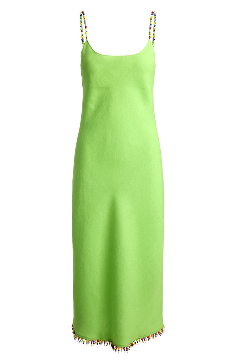Polo Ralph Lauren Bead Detail Linen Slipdress, Alternate, color, Riviera Green