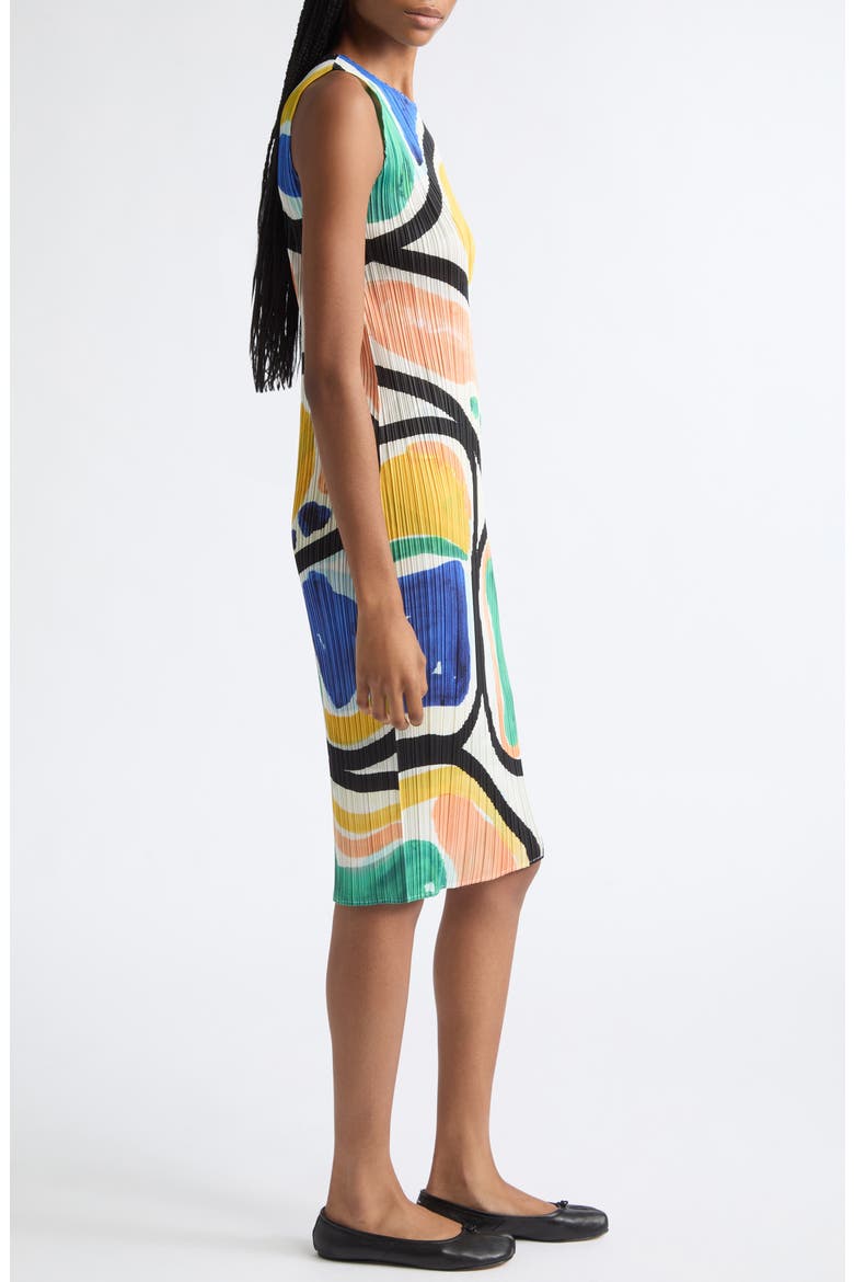 Roll Pleated Sleeveless Midi Dress, Alternate, color, 94-MULTI