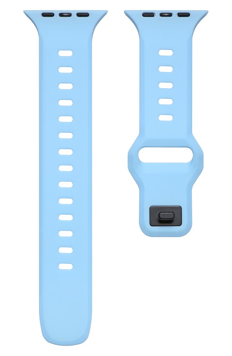 The Posh Tech Premium Silicone 42–49mm Apple Watch<sup>®</sup> Watchband, Main, color, Light Blue