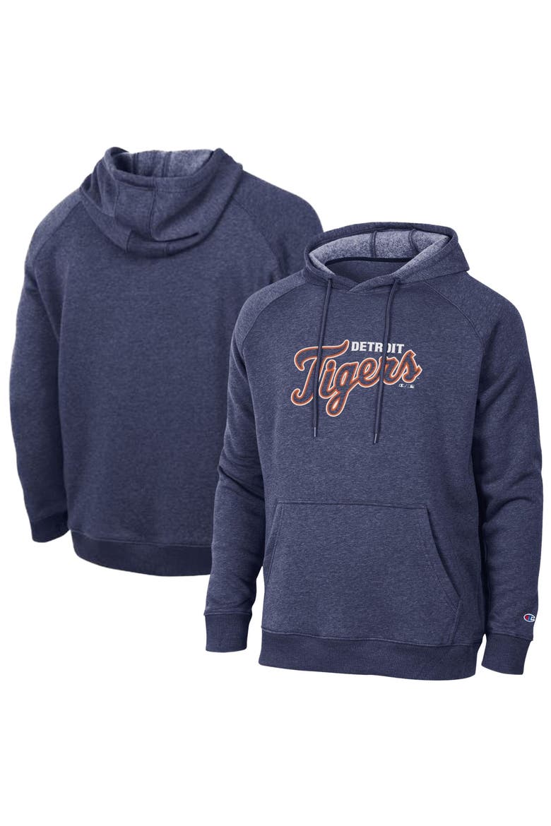 Men's Champion  Navy Detroit Tigers Triumph Tri-Blend Raglan Hoodie, Main, color, Navy