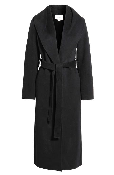 Shawl Collar Wool & Cashmere Long Coat