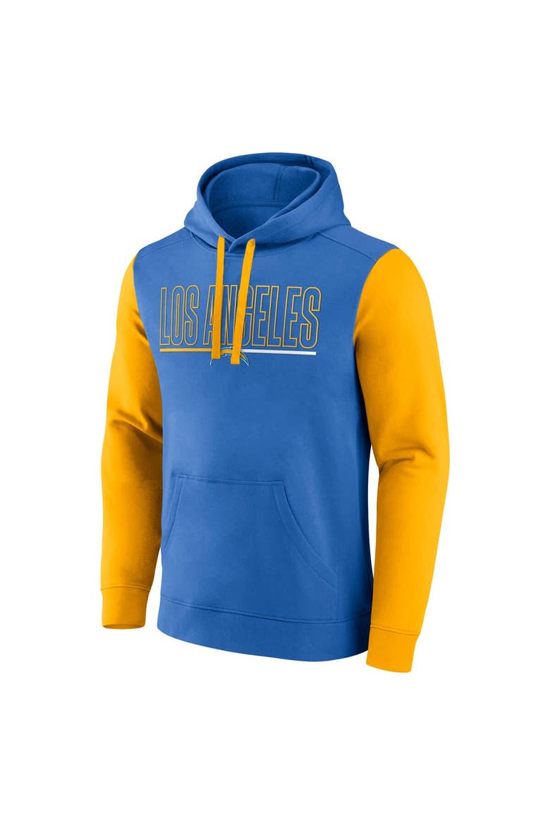 Men's Fanatics Powder Blue/Gold Los Angeles Chargers Outline Pullover Hoodie, Alternate, color, Blue
