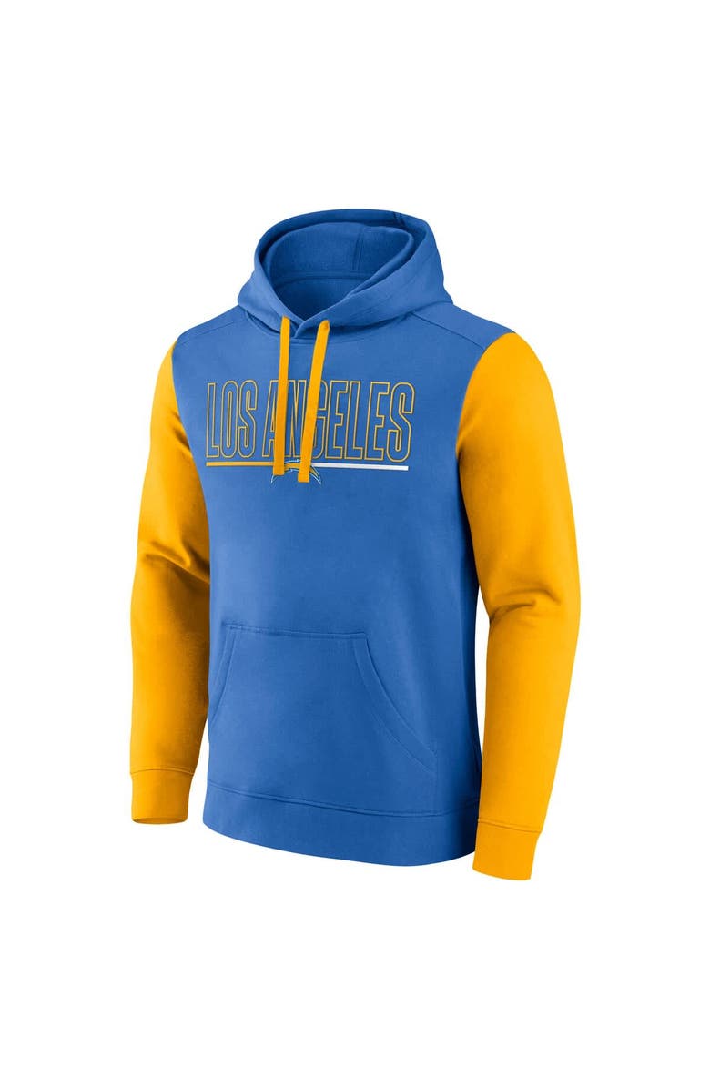 FANATICS Men's Fanatics Powder Blue/Gold Los Angeles Chargers Outline Pullover Hoodie, Alternate, color, Blue