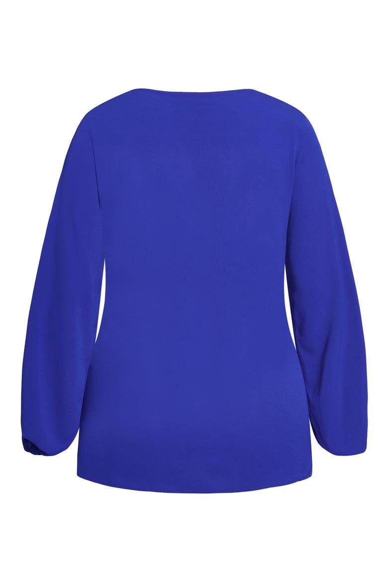 Pippa Blouson Sleeve V-Neck Top, Alternate, color, COBALT
