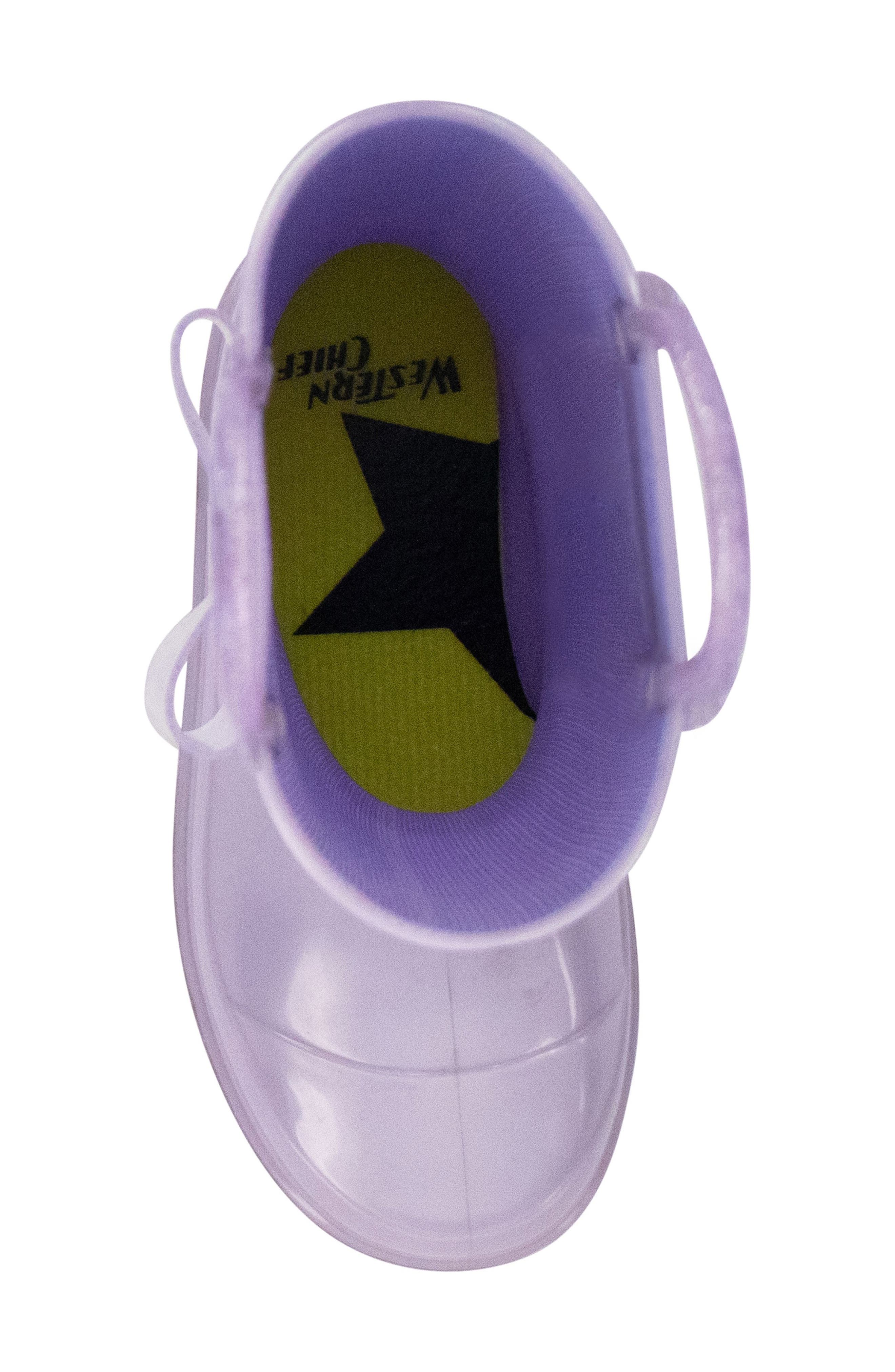 Western Chief Kids' Pearlized Light-Up Waterproof Rain Boot, Alternate, color, Lavender