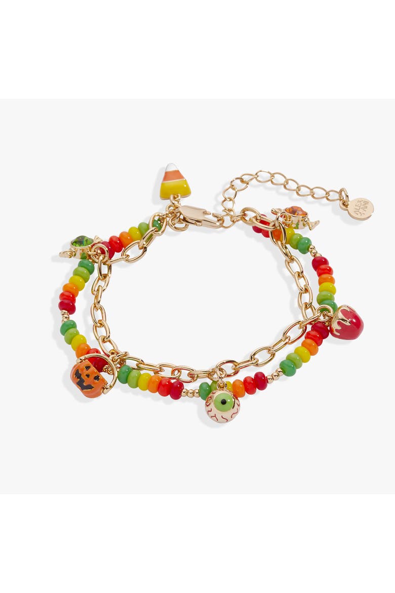 'Trick or Treat' Charm Bracelet, Main, color, Gold