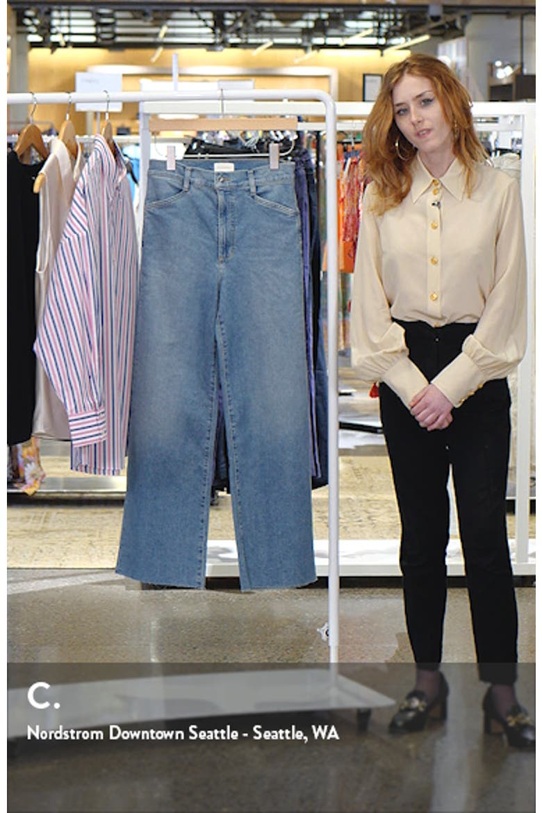 The Mischa Raw Hem Super High Waist Wide Leg Jeans video