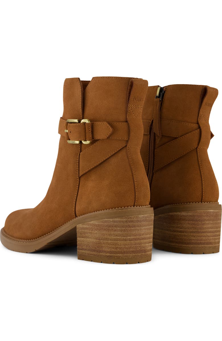 TOMS Hailey Buckle Bootie, Alternate, color, Brown