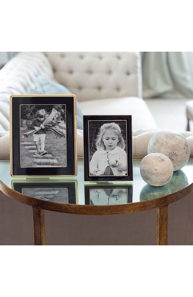 Addison Ross London Goldtone Trim & Enamel 4 x 6-Inch Picture Frame, Alternate, color, Black