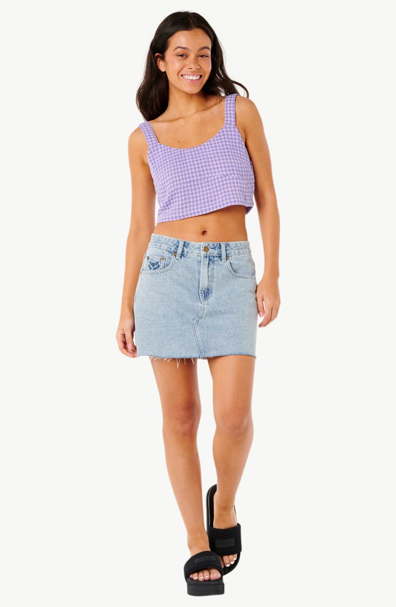 Rip Curl Premium Surf Check Crop Top, Alternate, color, Purple