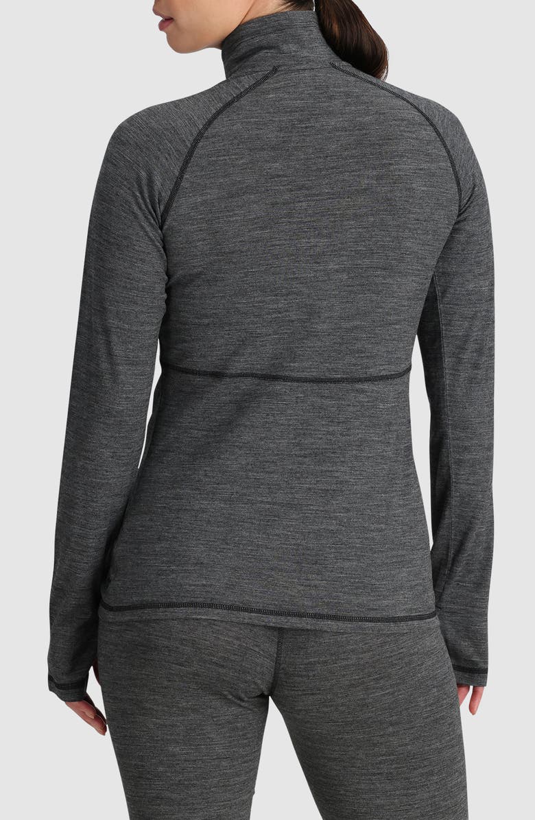 Outdoor Research Alpine Onset 150 Merino Wool Blend Base Layer Half Zip Pullover, Alternate, color, Black Heather