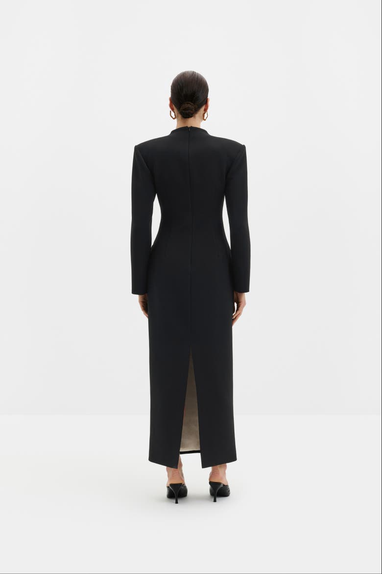 Vanesa Deep V-Neck Maxi Dress, Alternate, color, Black