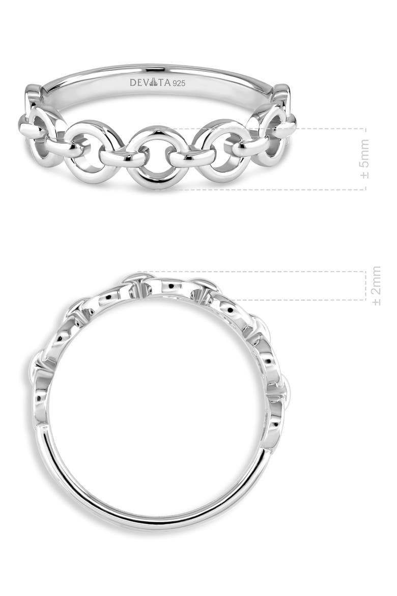 Cable Link Ring, Alternate, color, SILVER