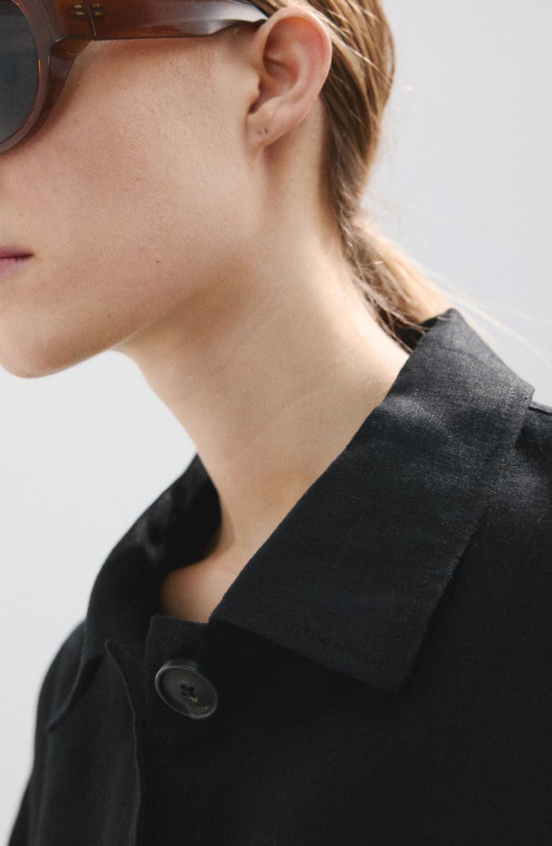 MANGO Belted Linen Jacket, Alternate, color, 