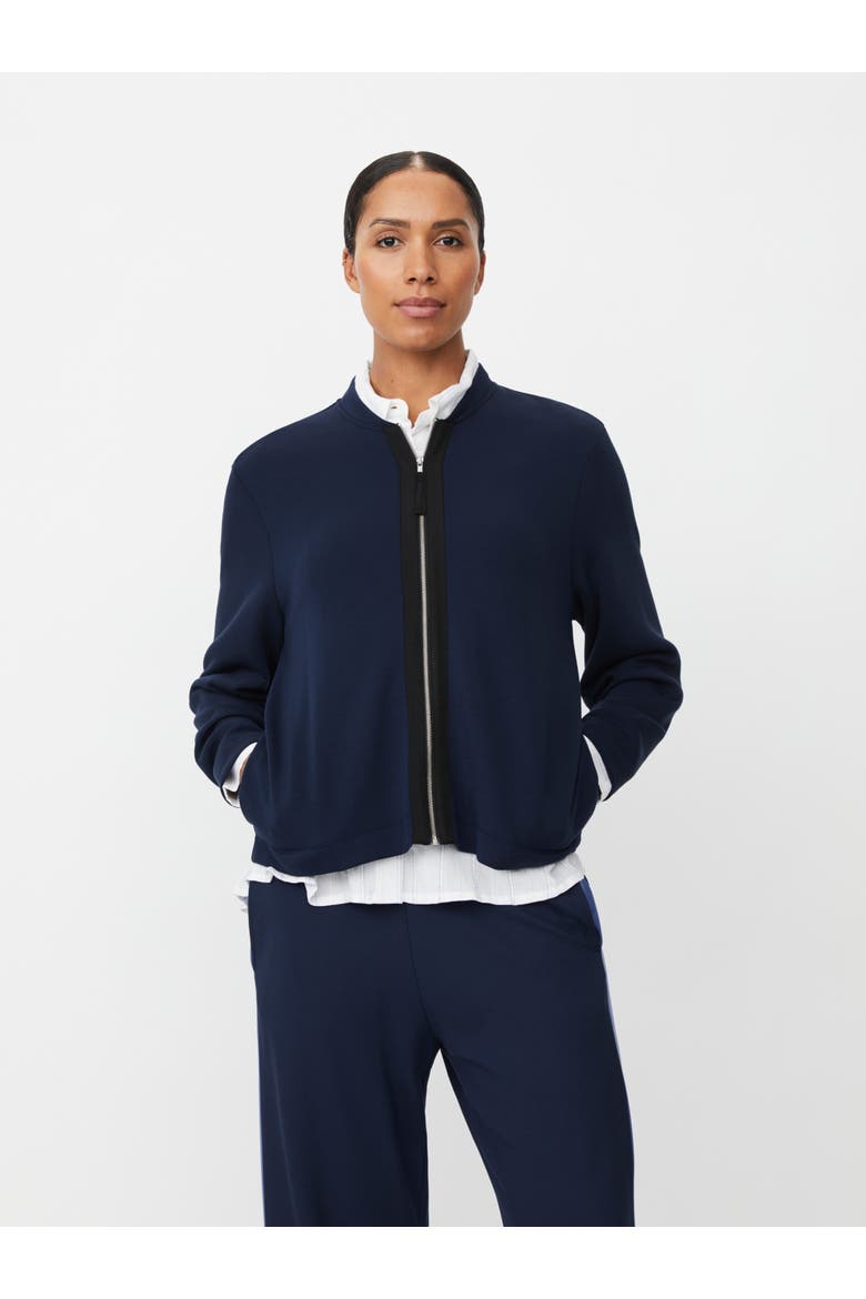 Junesse Long Sleeve Bomber Jacket, Main, color, Navy Blazer
