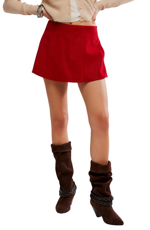 Free People Paradise Found Faux Suede Skort In Red