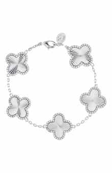 RIVKA FRIEDMAN Pavé CZ Clover Station Bracelet