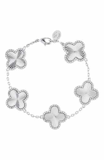 RIVKA FRIEDMAN Pavé CZ Clover Station Bracelet