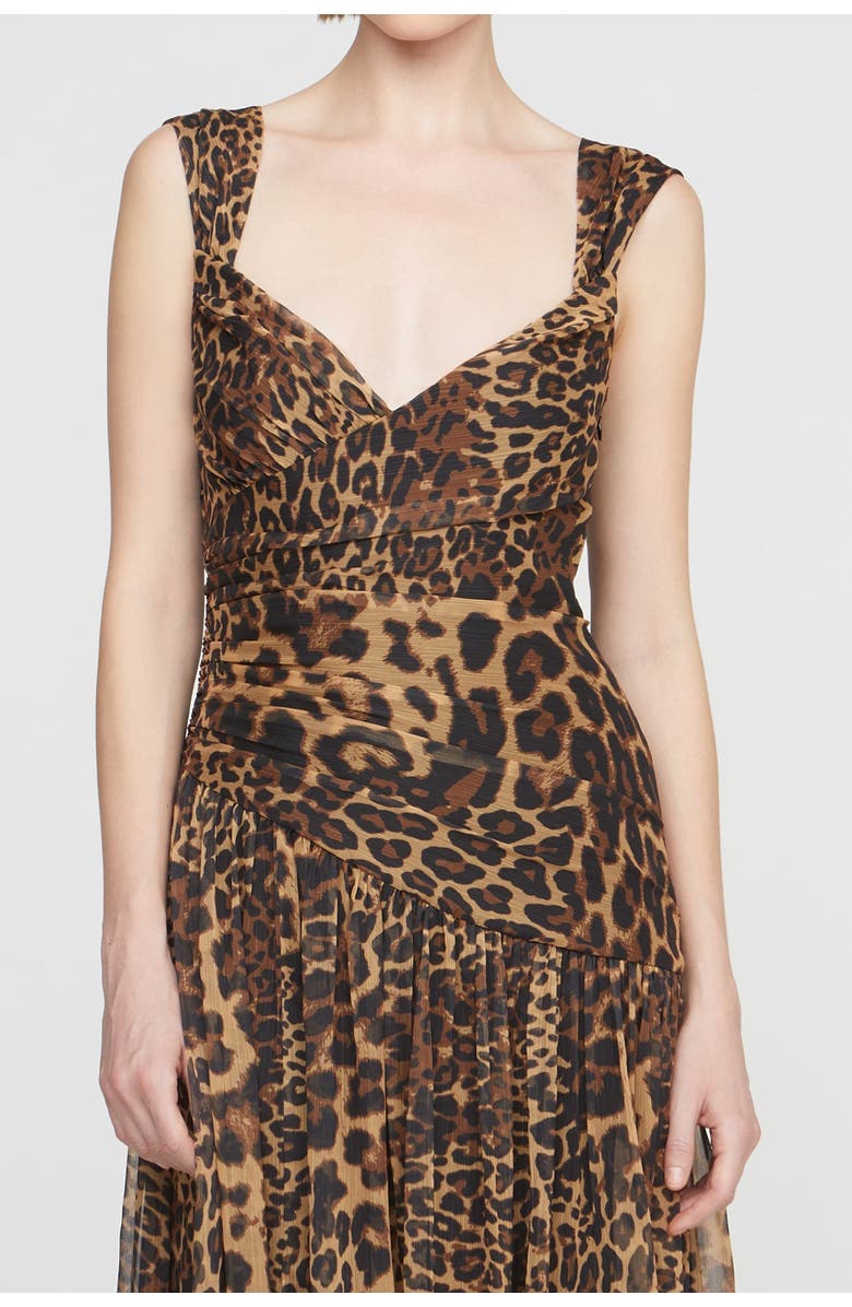 HALSTON Claudia Chiffon Gown, Alternate, color, Leopard