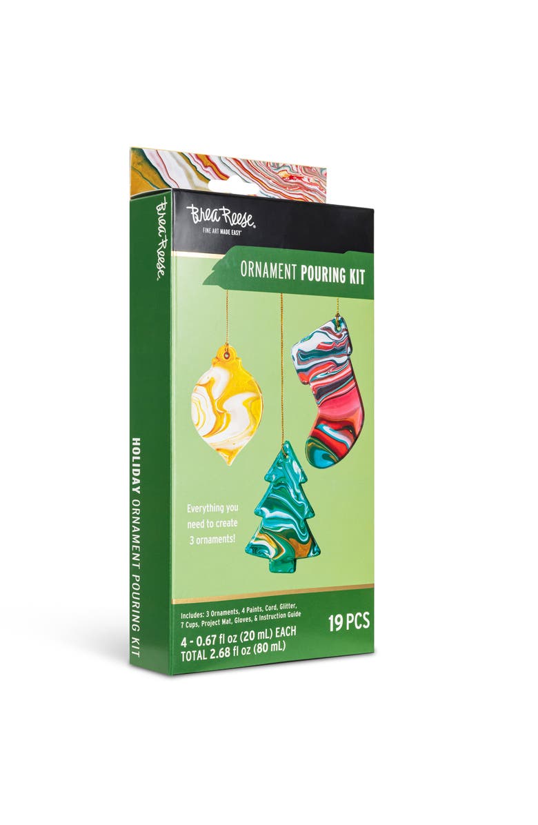Brea Reese Acrylic Paint Pouring Kit Ornaments, Alternate, color, 