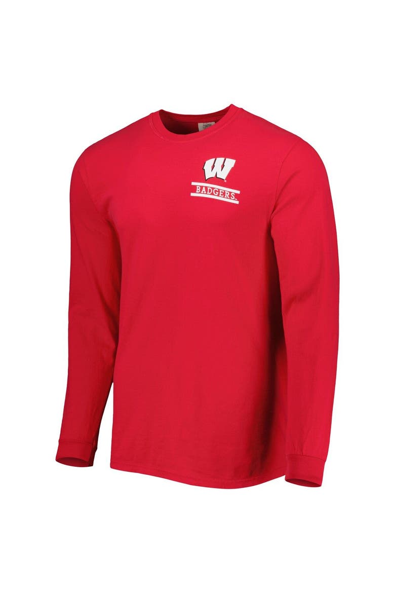Men's Red Wisconsin Badgers Circle Campus Scene Long Sleeve T-Shirt, Alternate, color, Red