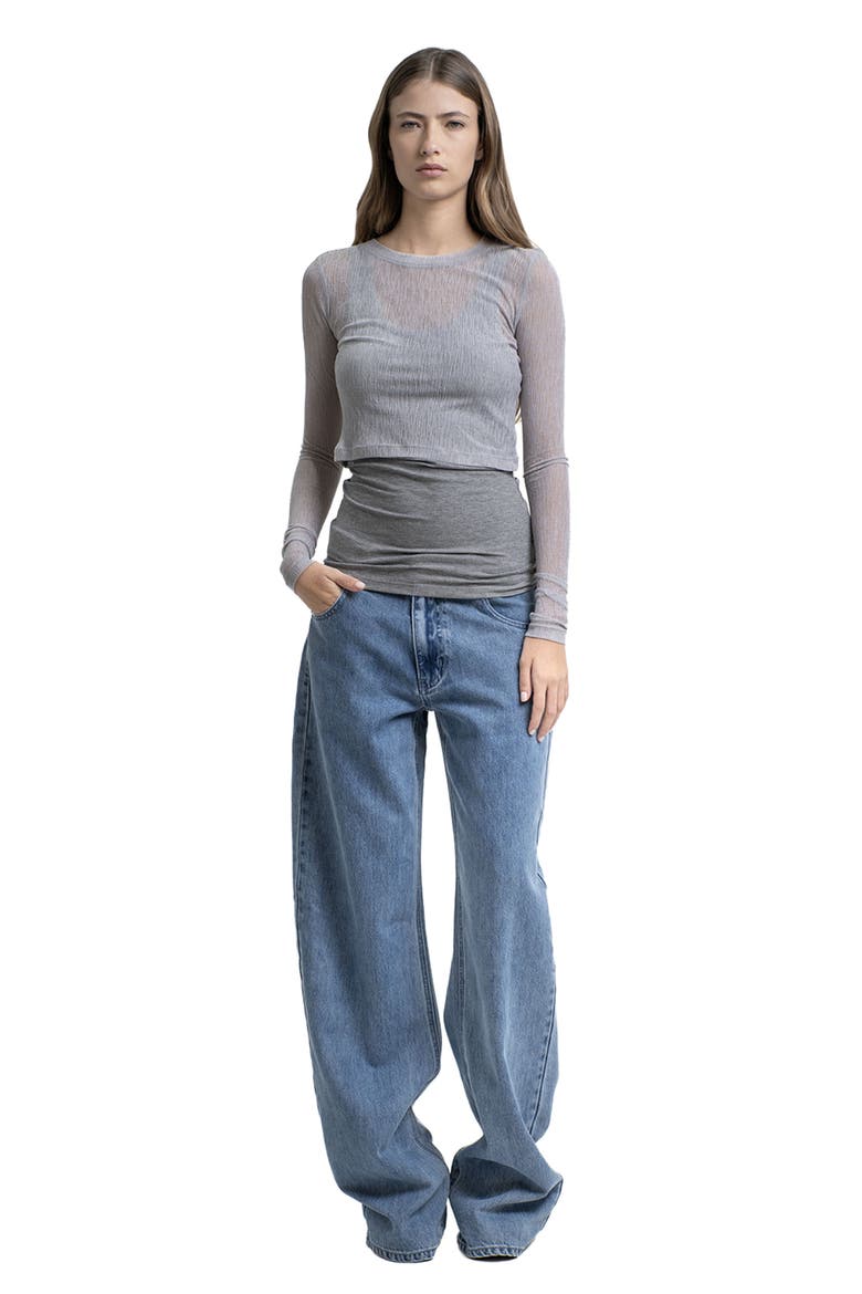 Moa Mid Waist Soft Wide Leg Denim, Main, color, Light denim