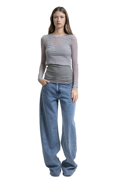 Moa Mid Waist Soft Wide Leg Denim