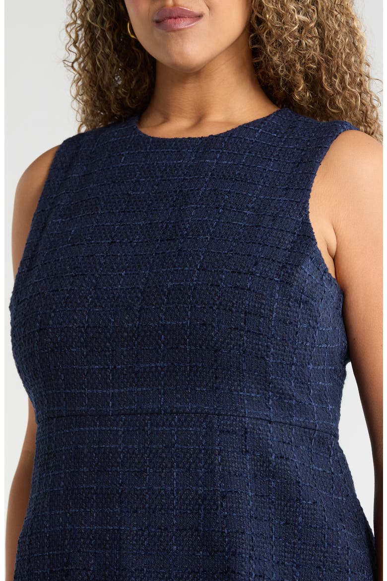 Tweed Sheath Dress, Alternate, color, NAVY TWEED