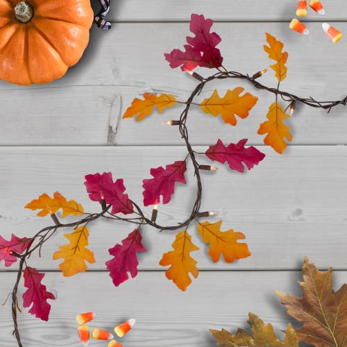 Northlight Fall Harvest Leaves 35 Piece Mini Light Garland With 8.75' Wire Set In Multi