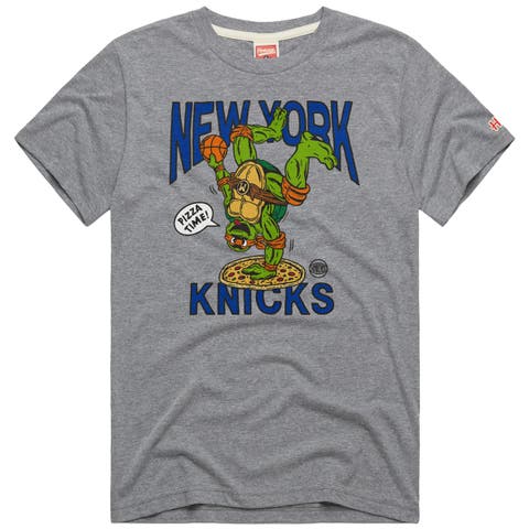 Unisex Homage Gray New York Knicks x Teenage Mutant Ninja Turtles Michelangelo Tri-Blend T-Shirt